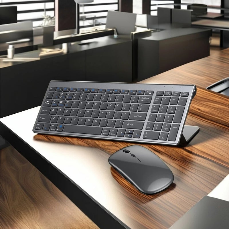 Bluejw Portable Slim Rechargeable 2.4GHz Wireless Keyboard and Mouse Combo for Office, Home, Travel & Light Gaming - Image 4